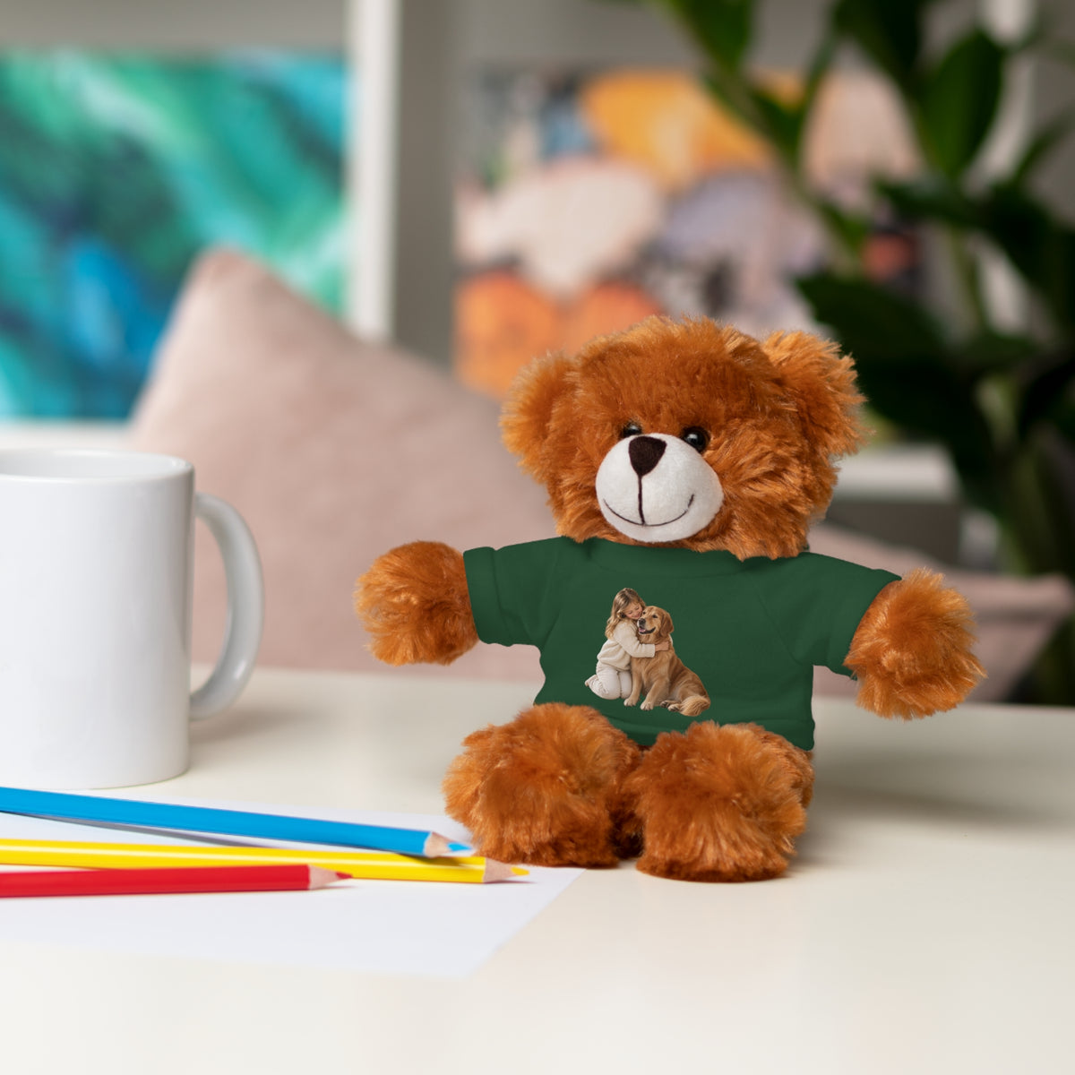 Peluche con Camiseta Personalizada — Foto de tu Mascota