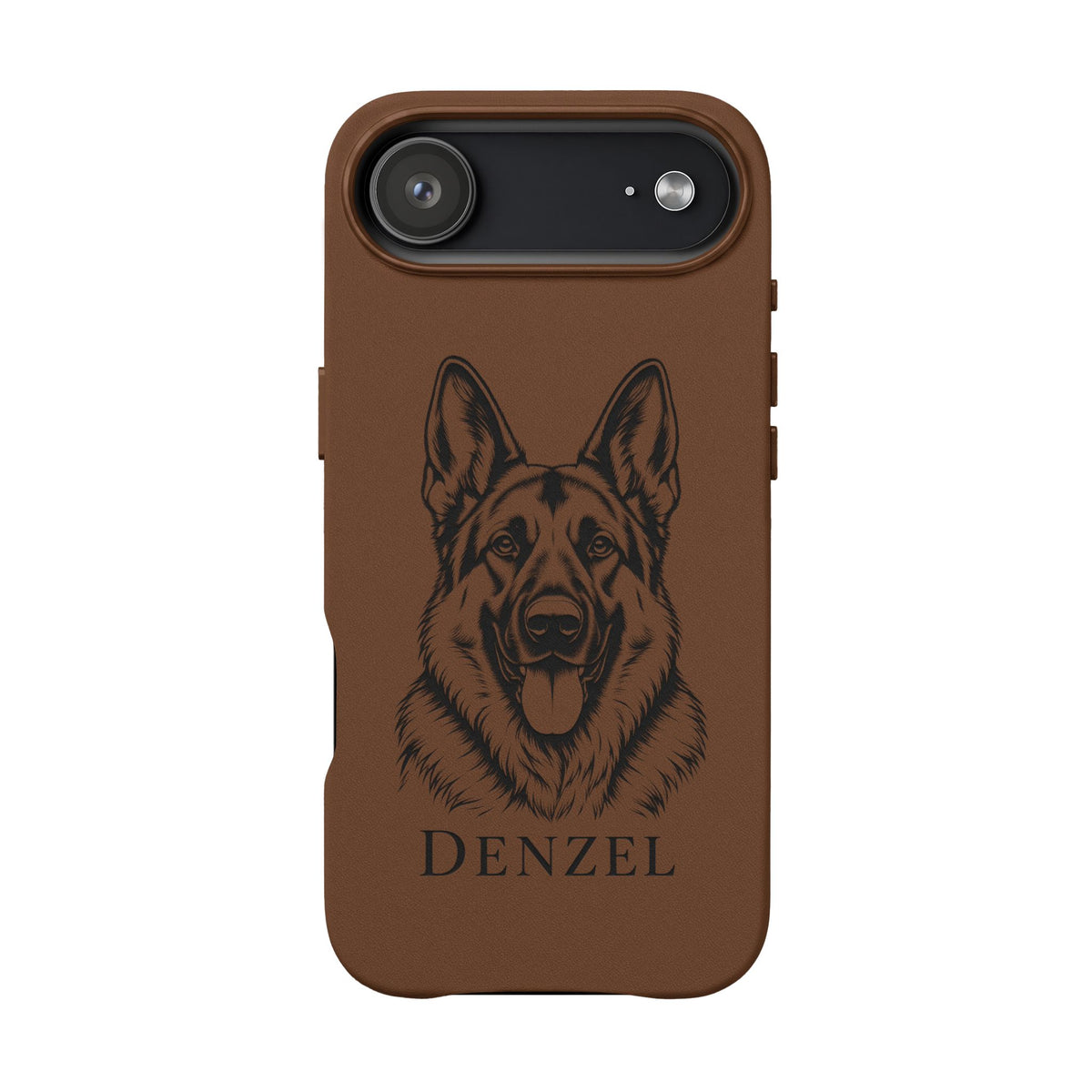 Funda de Celular de Cuero Grabada — Retrato de tu Mascota