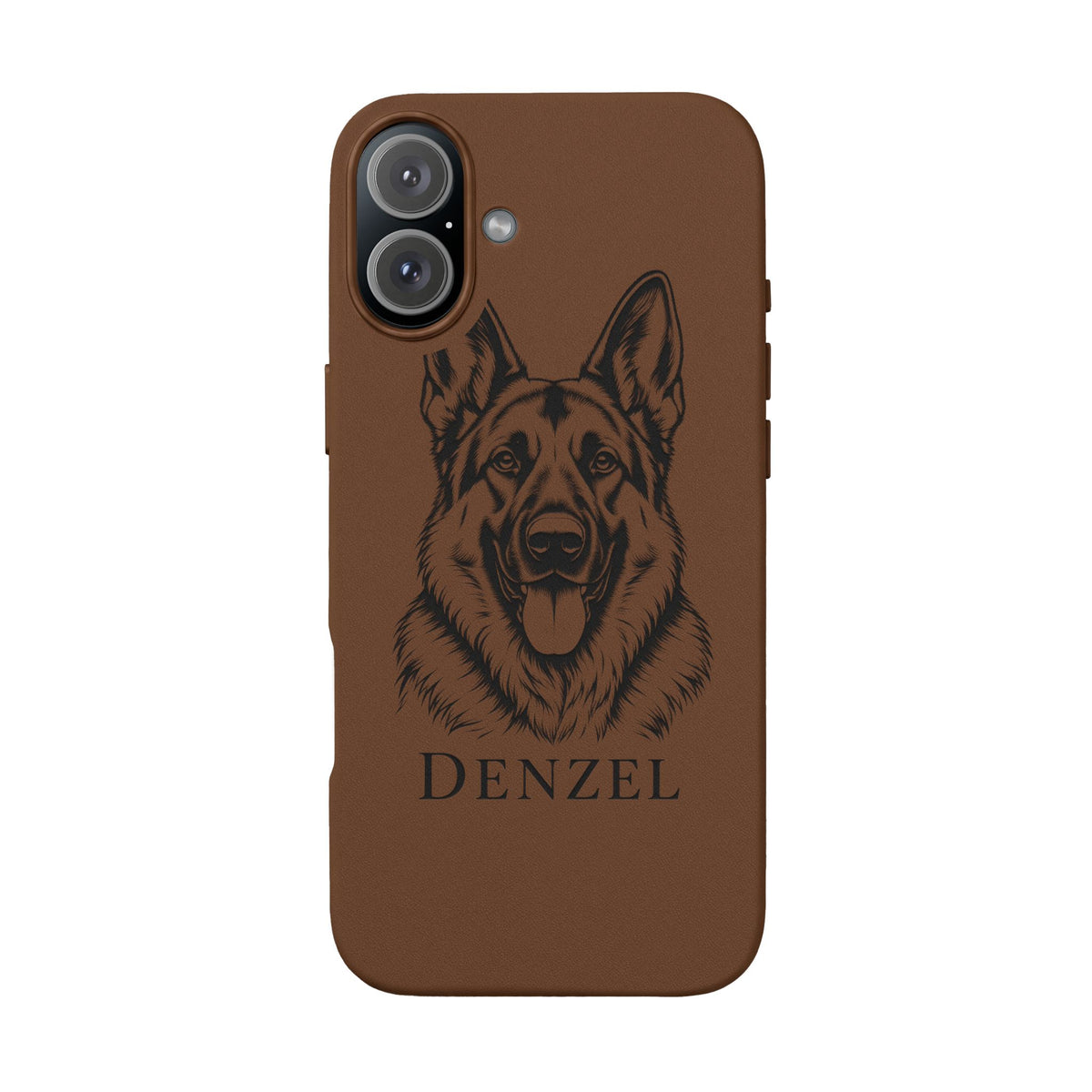 Funda de Celular de Cuero Grabada — Retrato de tu Mascota