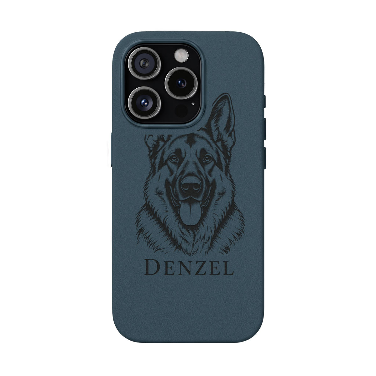 Funda de Celular de Cuero Grabada — Retrato de tu Mascota