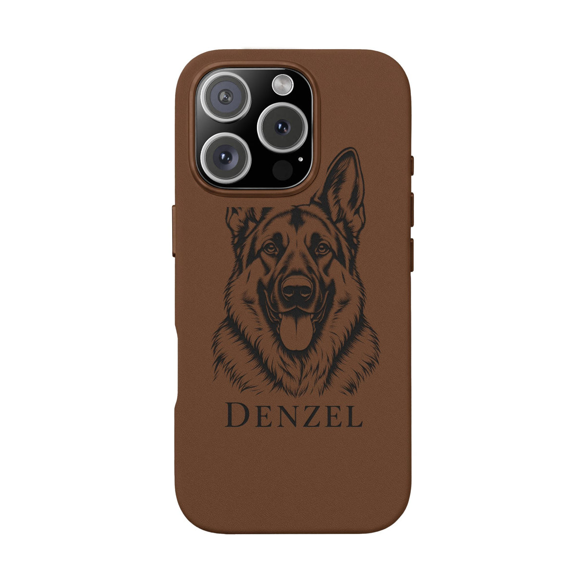 Funda de Celular de Cuero Grabada — Retrato de tu Mascota