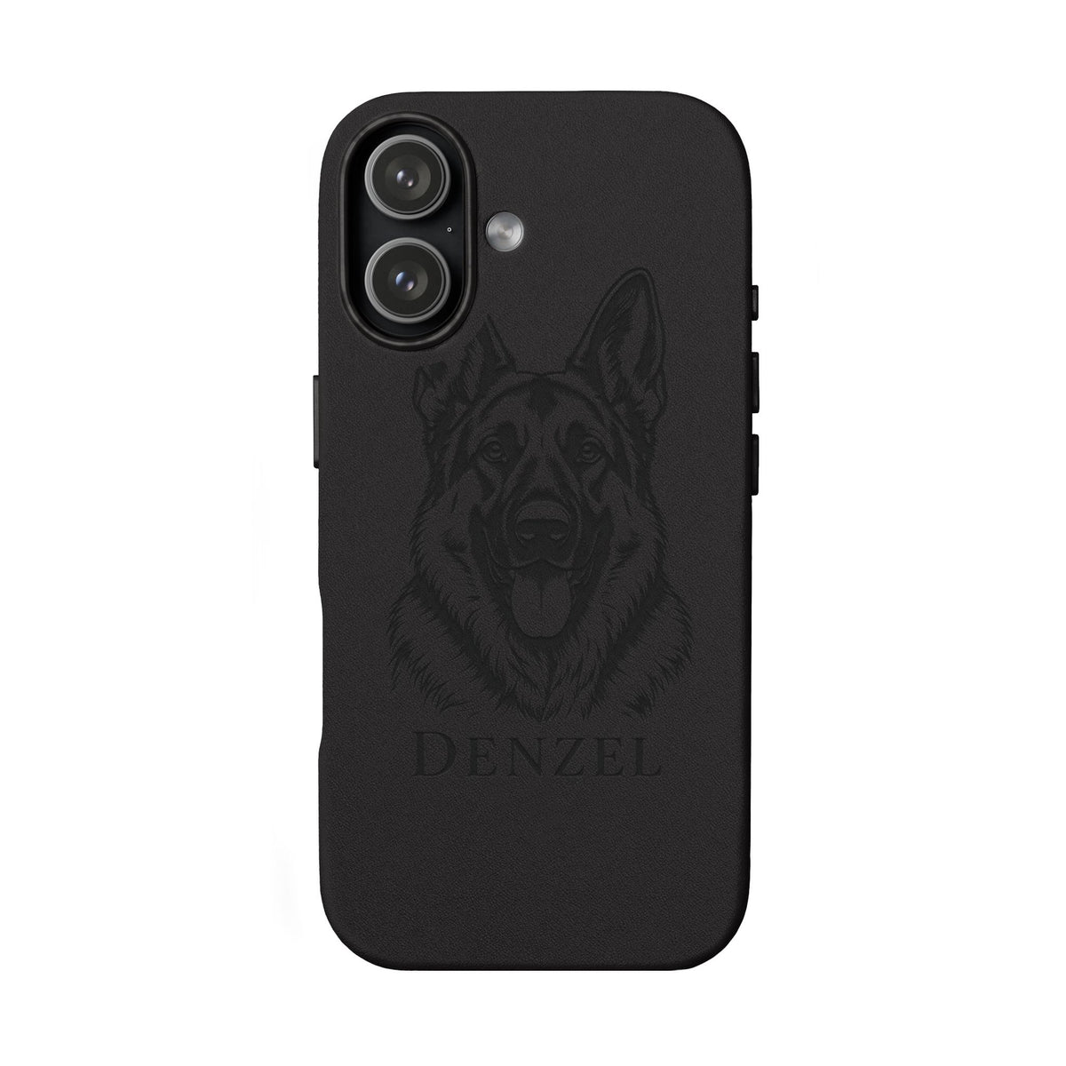 Funda de Celular de Cuero Grabada — Retrato de tu Mascota