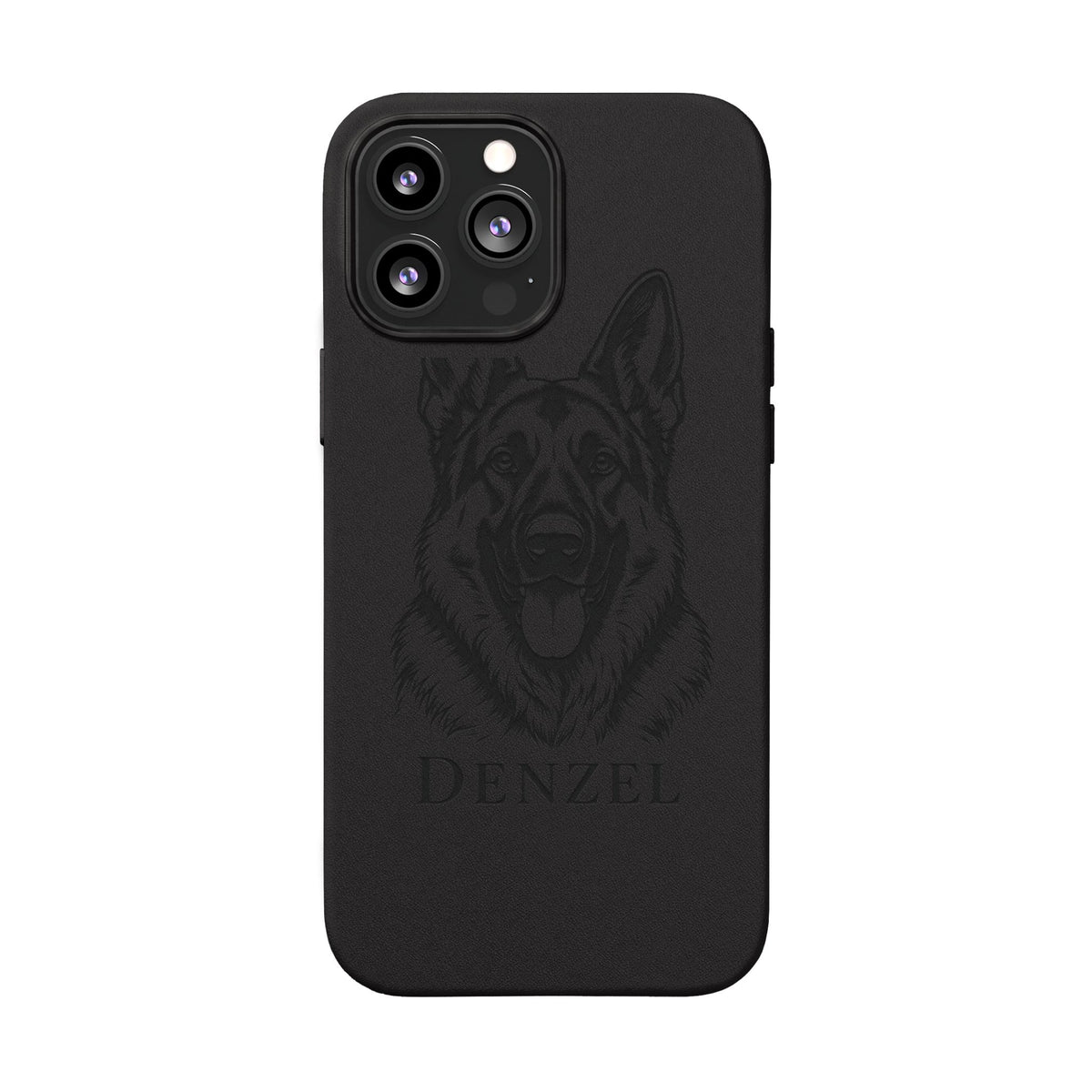 Funda de Celular de Cuero Grabada — Retrato de tu Mascota