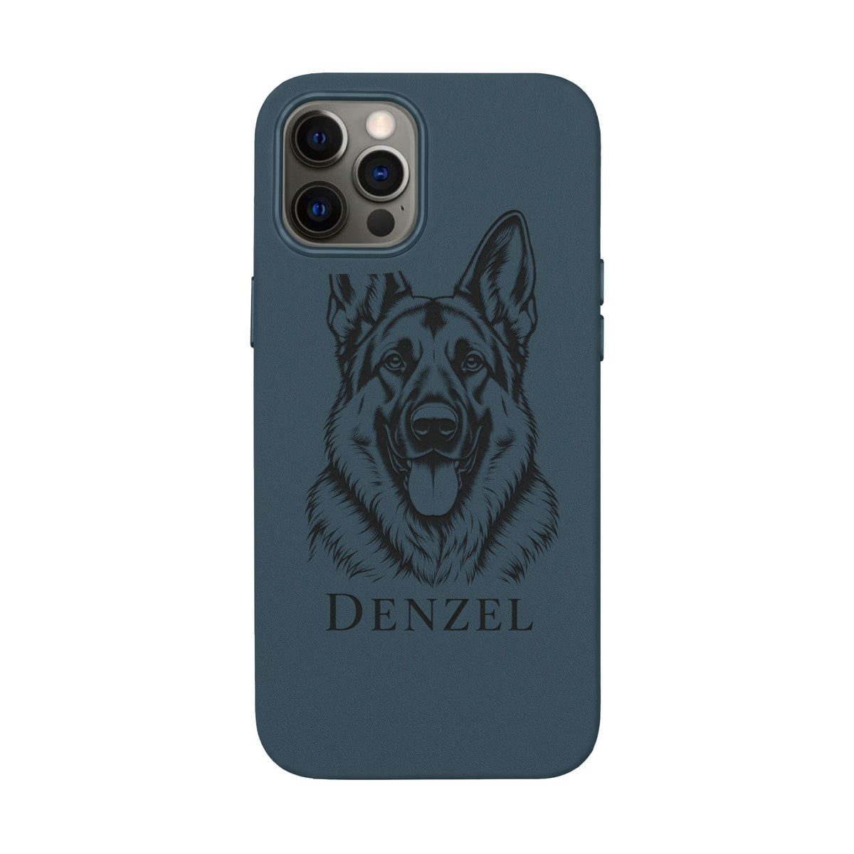 Funda de Celular de Cuero Grabada — Retrato de tu Mascota