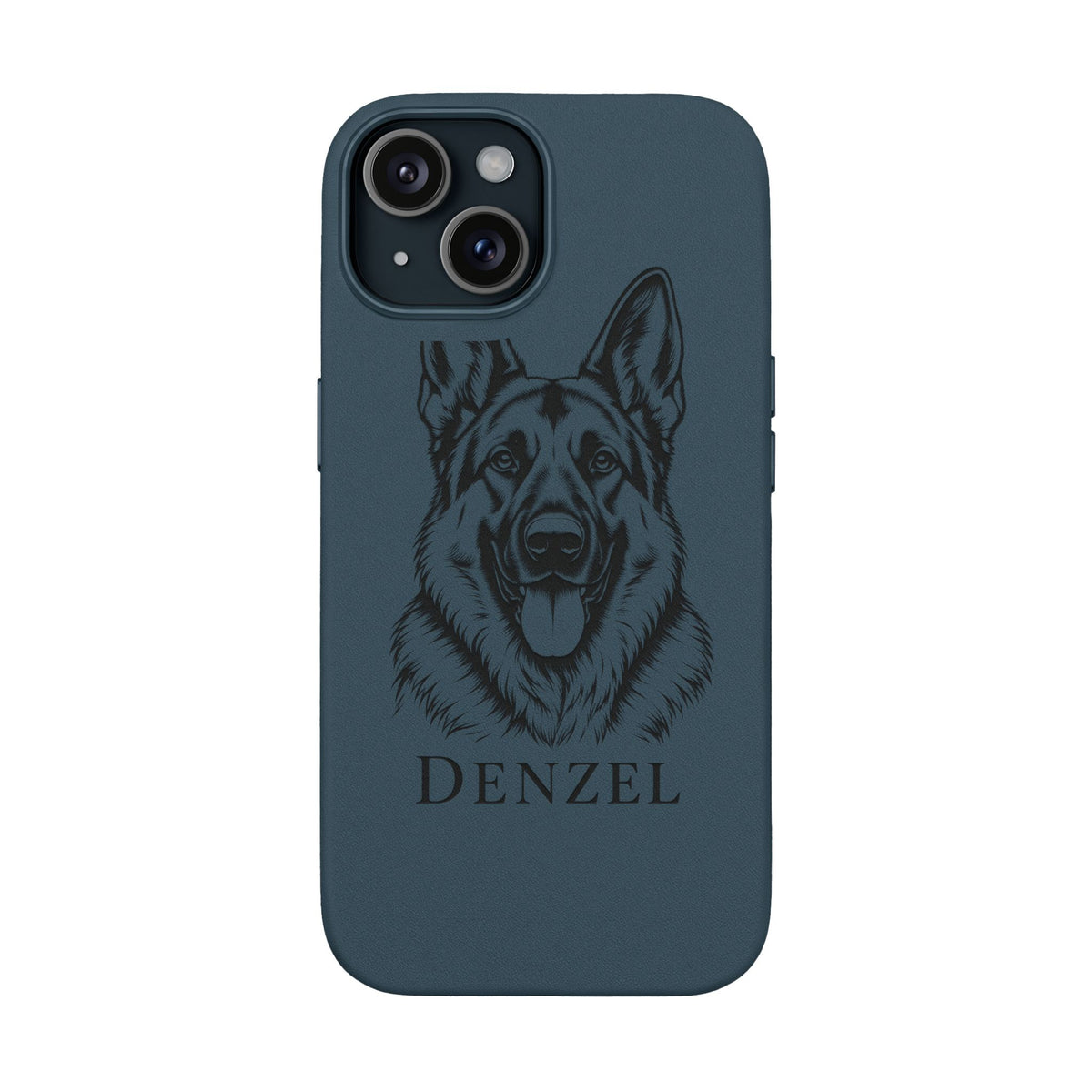 Funda de Celular de Cuero Grabada — Retrato de tu Mascota