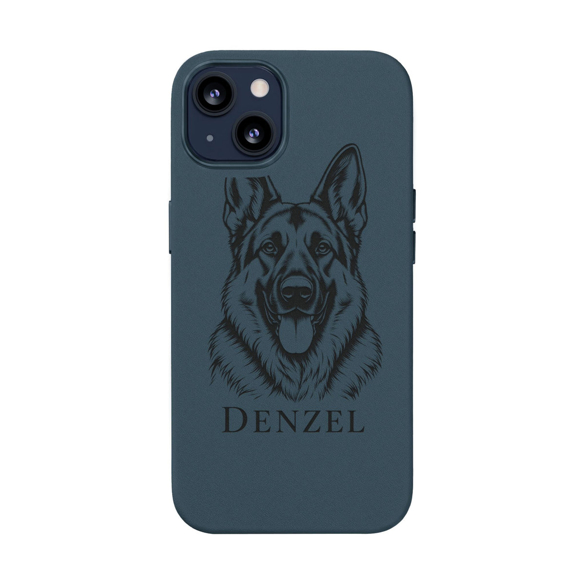 Funda de Celular de Cuero Grabada — Retrato de tu Mascota