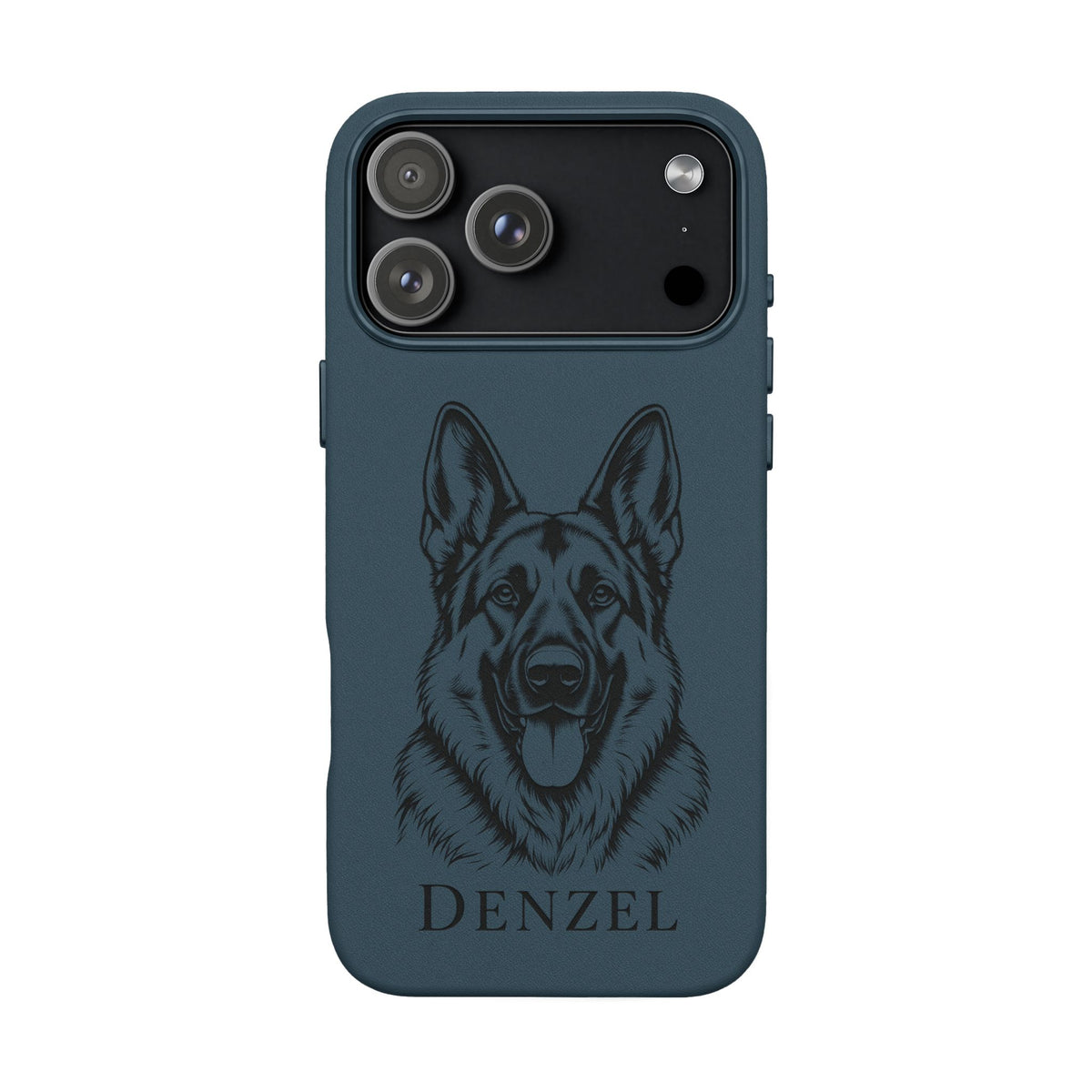 Funda de Celular de Cuero Grabada — Retrato de tu Mascota