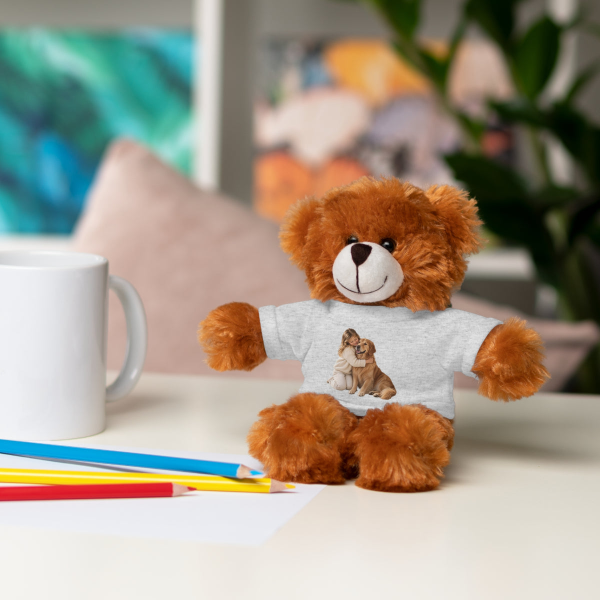 Peluche con Camiseta Personalizada — Foto de tu Mascota
