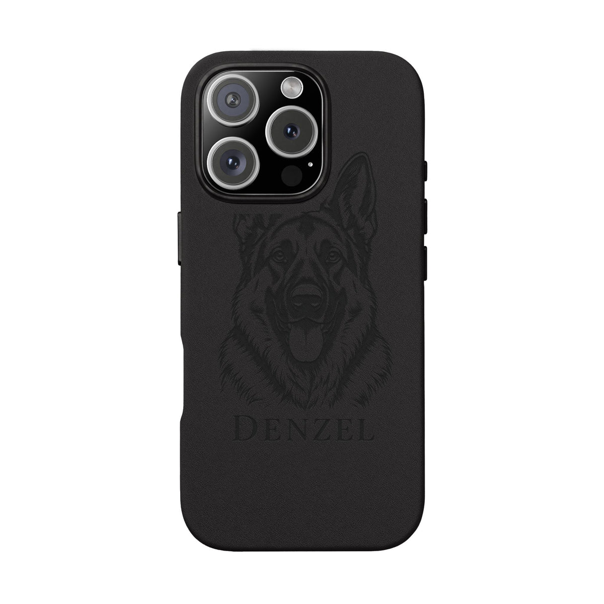 Funda de Celular de Cuero Grabada — Retrato de tu Mascota