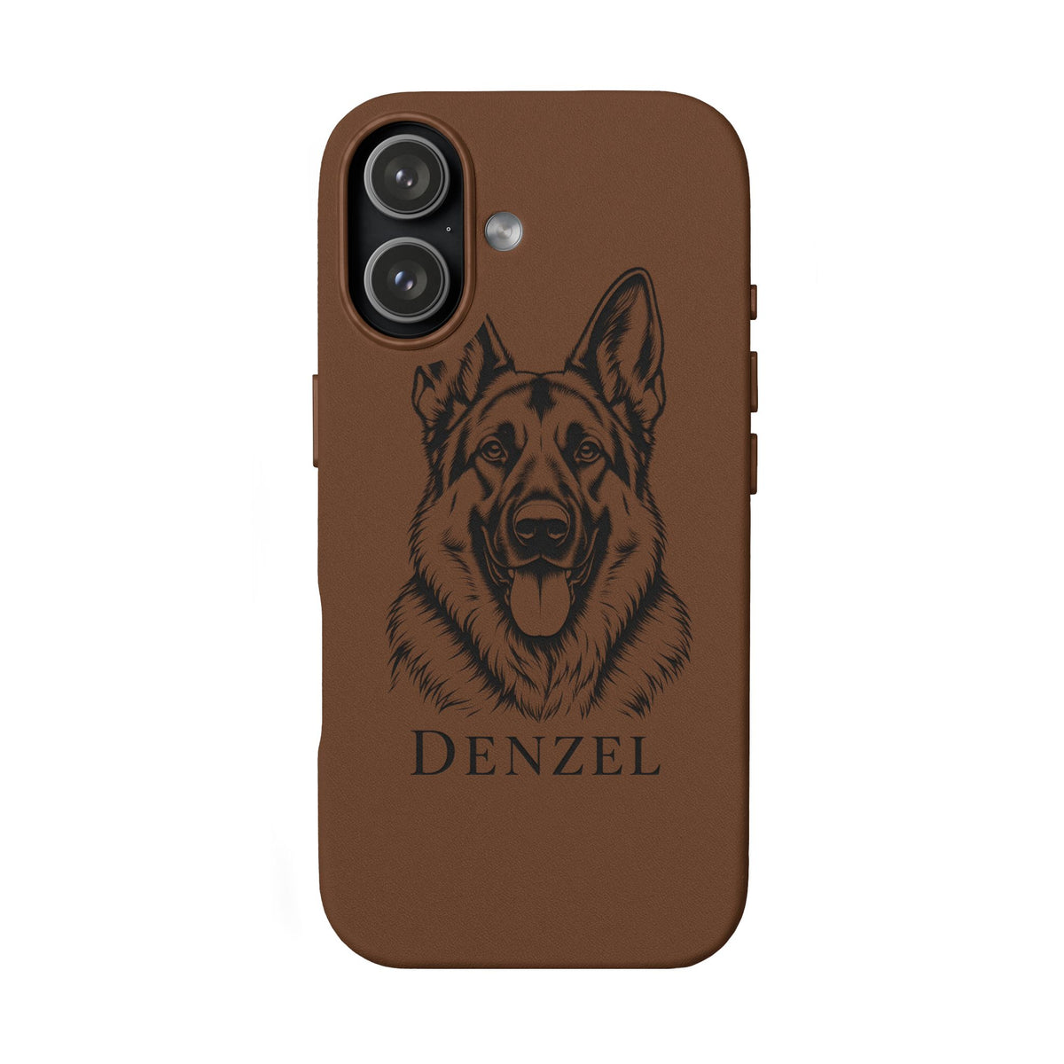Funda de Celular de Cuero Grabada — Retrato de tu Mascota