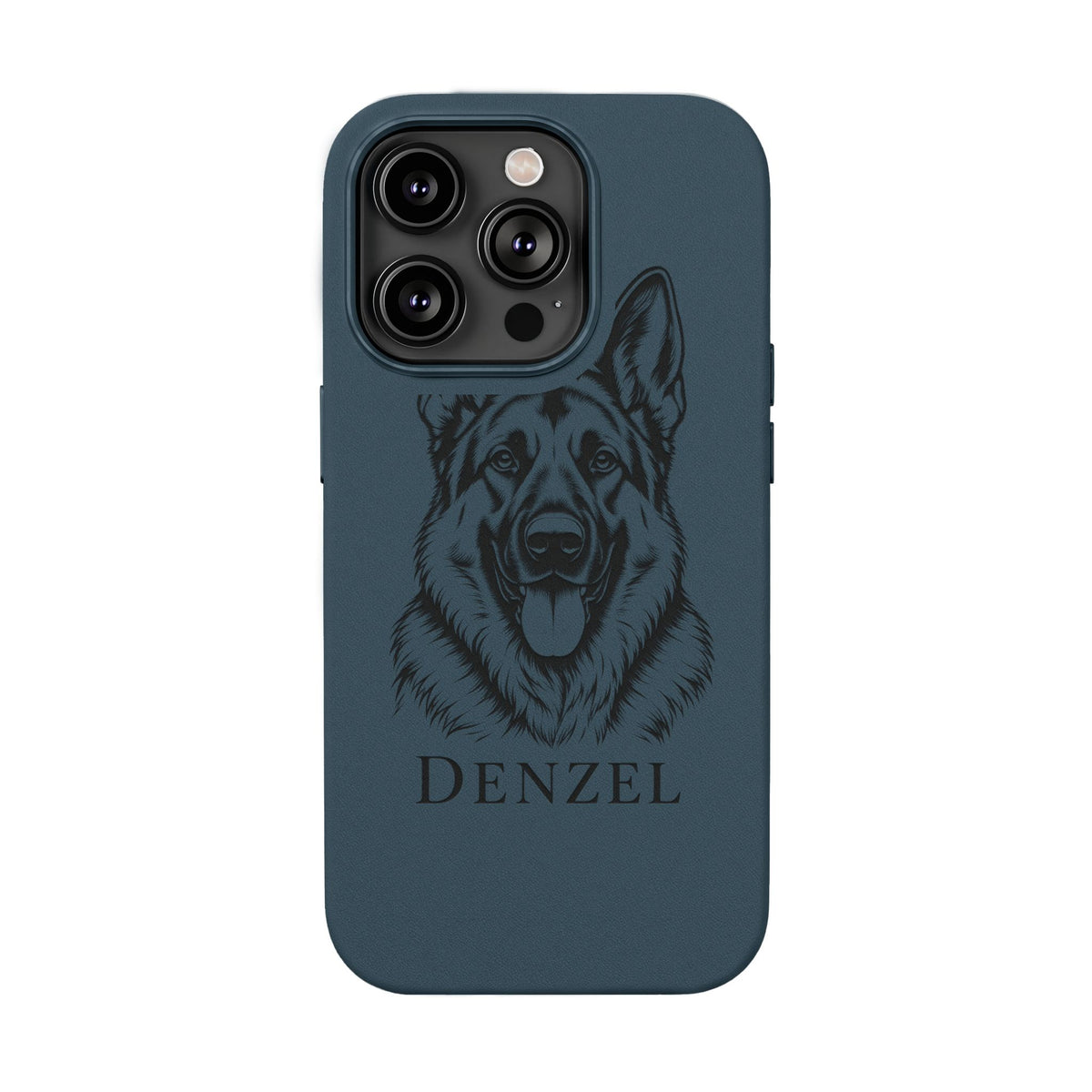 Funda de Celular de Cuero Grabada — Retrato de tu Mascota