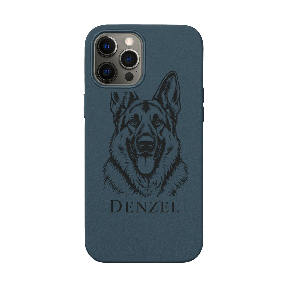 Funda de Celular de Cuero Grabada — Retrato de tu Mascota