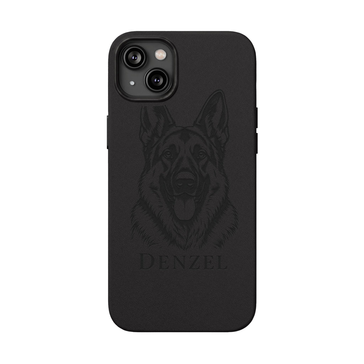 Funda de Celular de Cuero Grabada — Retrato de tu Mascota
