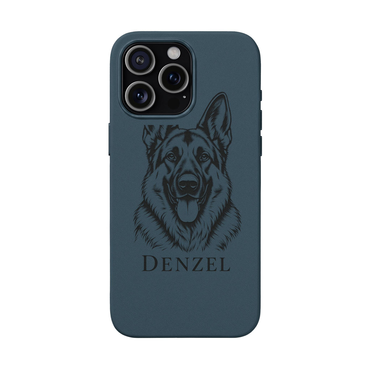 Funda de Celular de Cuero Grabada — Retrato de tu Mascota