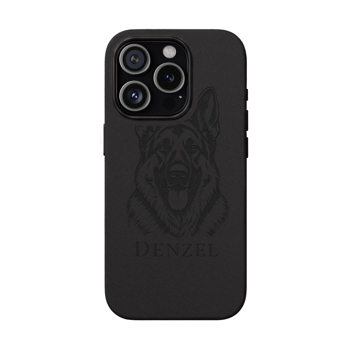 Funda de Celular de Cuero Grabada — Retrato de tu Mascota
