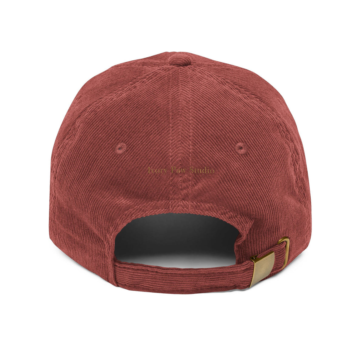 Gorra de Pana Bordada Ivory Paw Studio — con Silueta y Nombre de tu Mascota