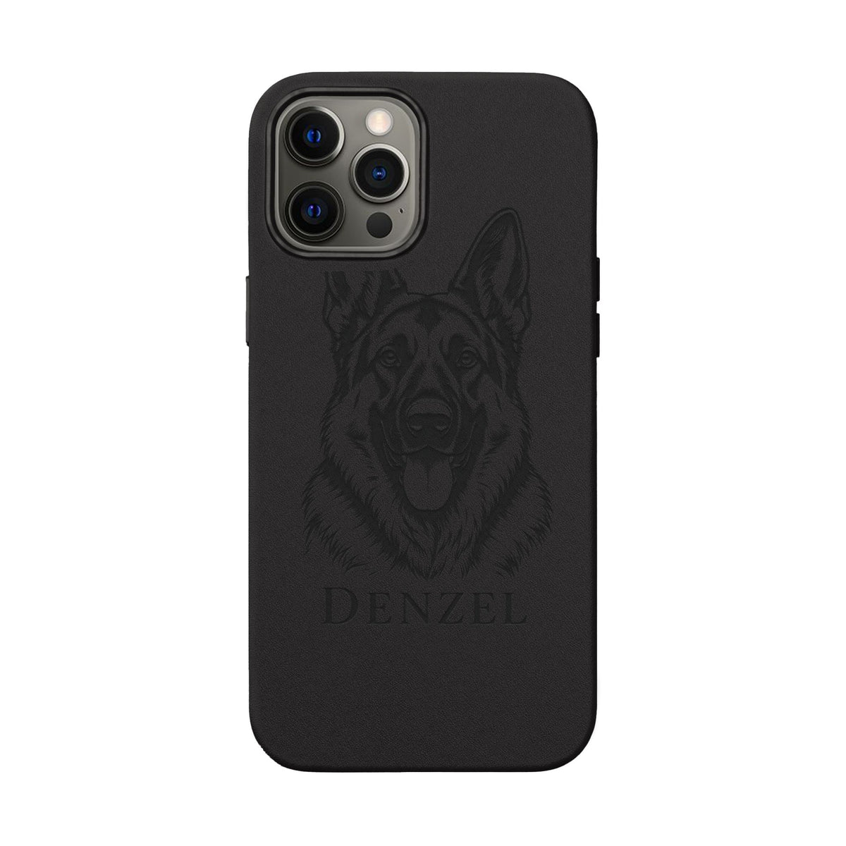 Funda de Celular de Cuero Grabada — Retrato de tu Mascota