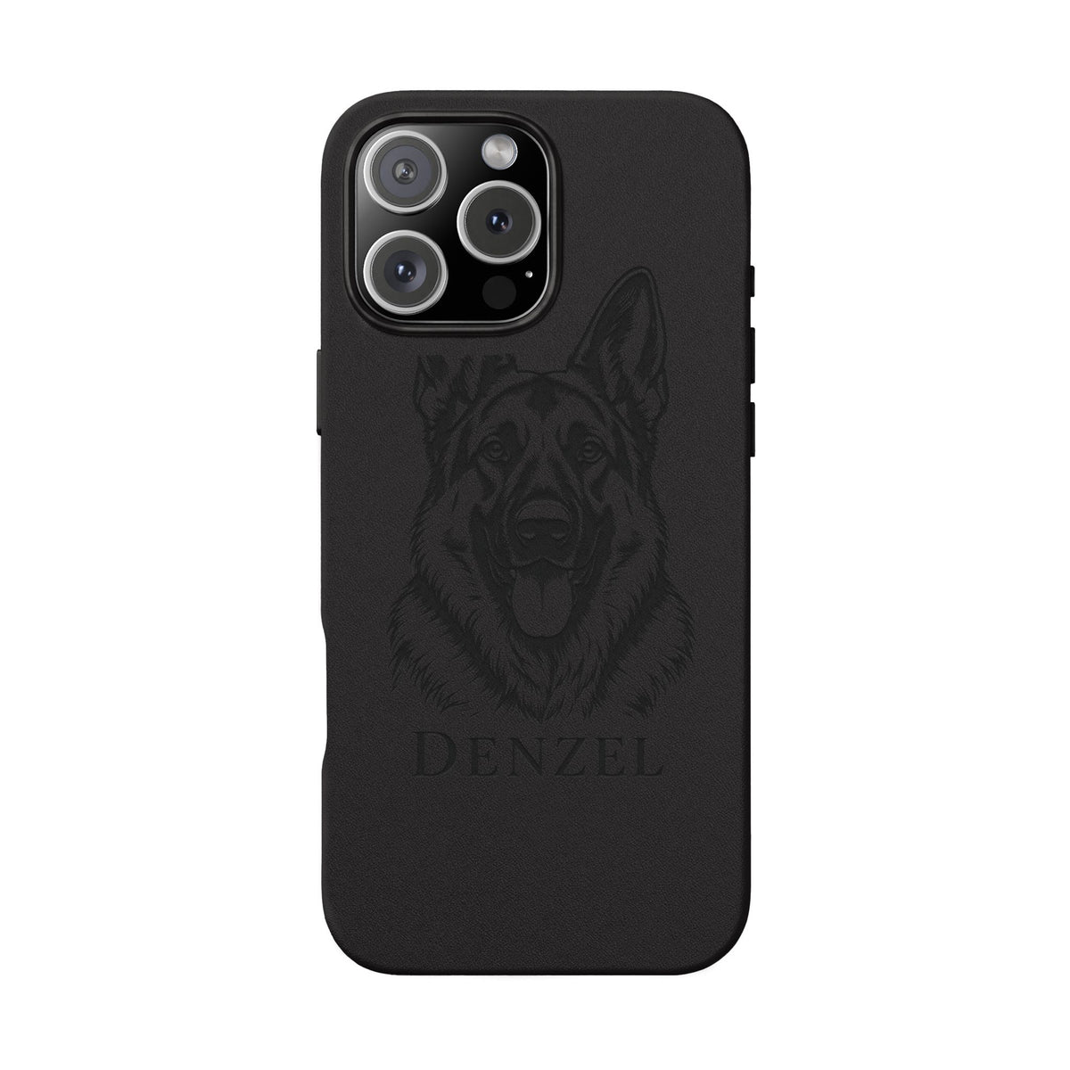 Funda de Celular de Cuero Grabada — Retrato de tu Mascota
