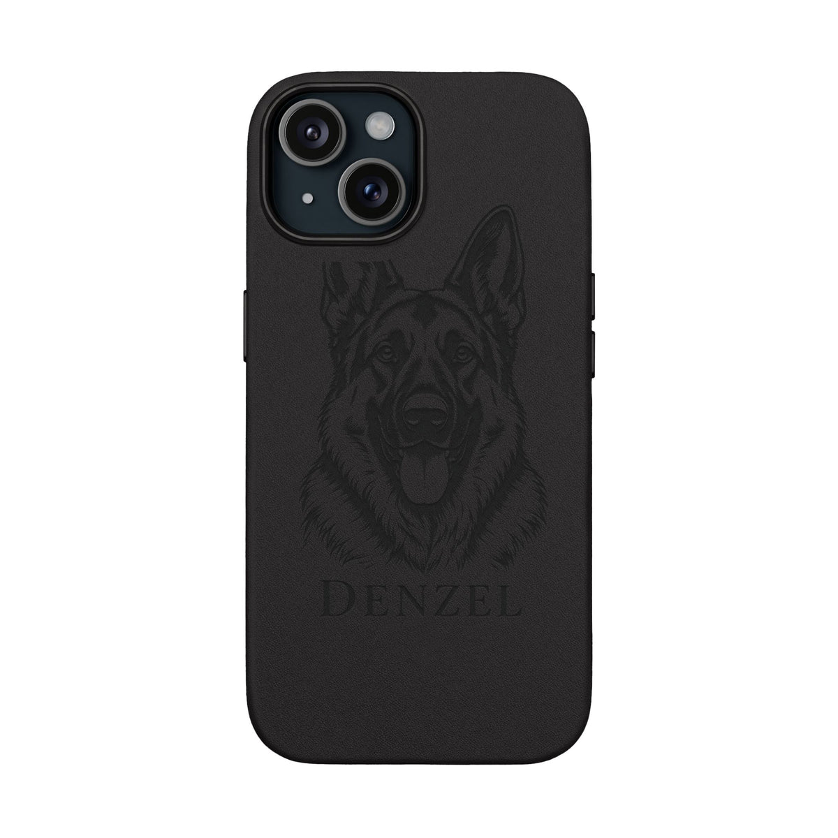 Funda de Celular de Cuero Grabada — Retrato de tu Mascota