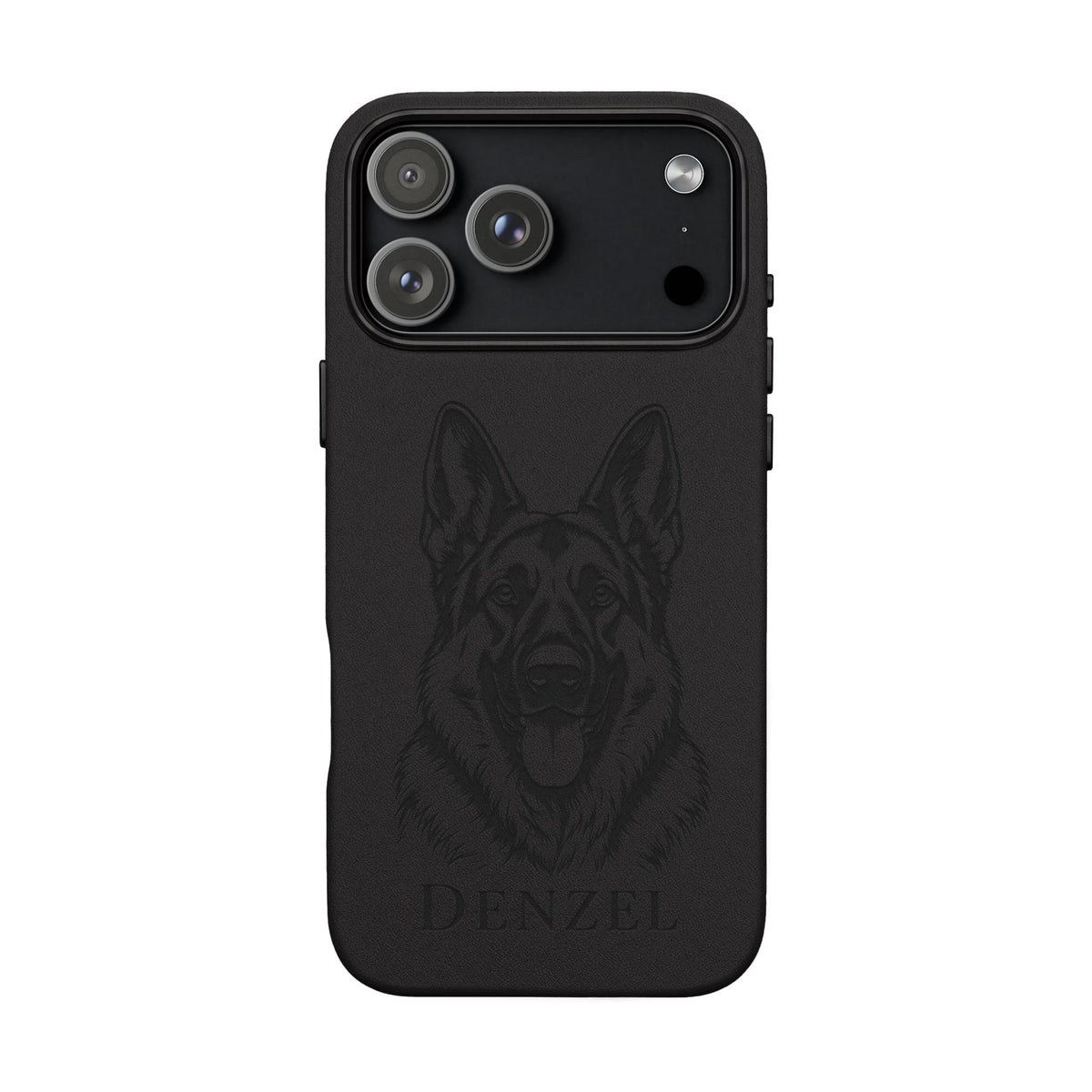 Funda de Celular de Cuero Grabada — Retrato de tu Mascota
