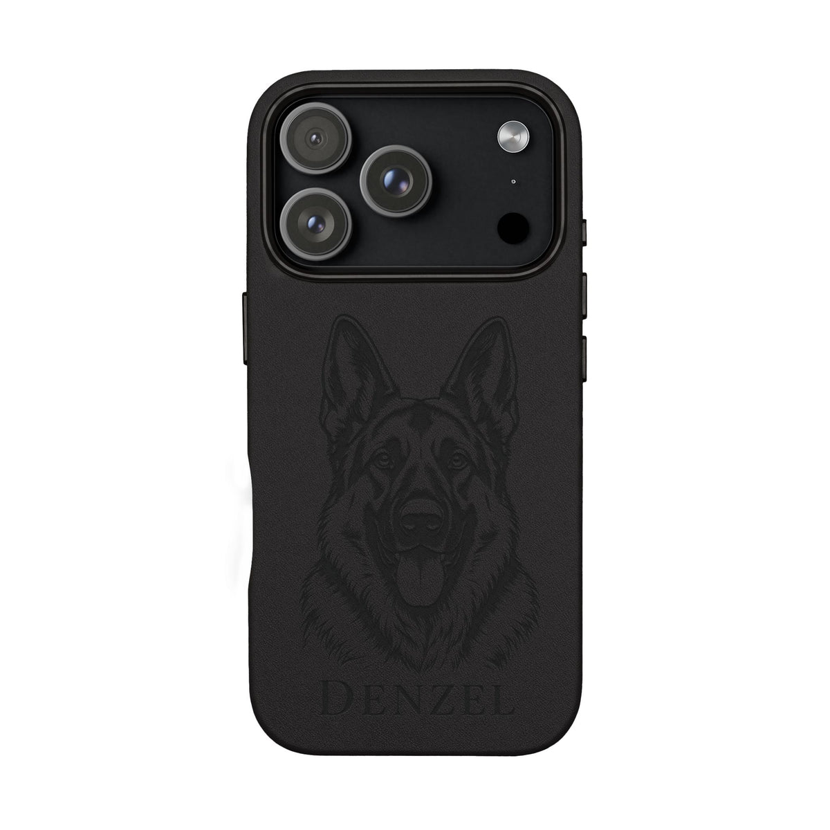Funda de Celular de Cuero Grabada — Retrato de tu Mascota