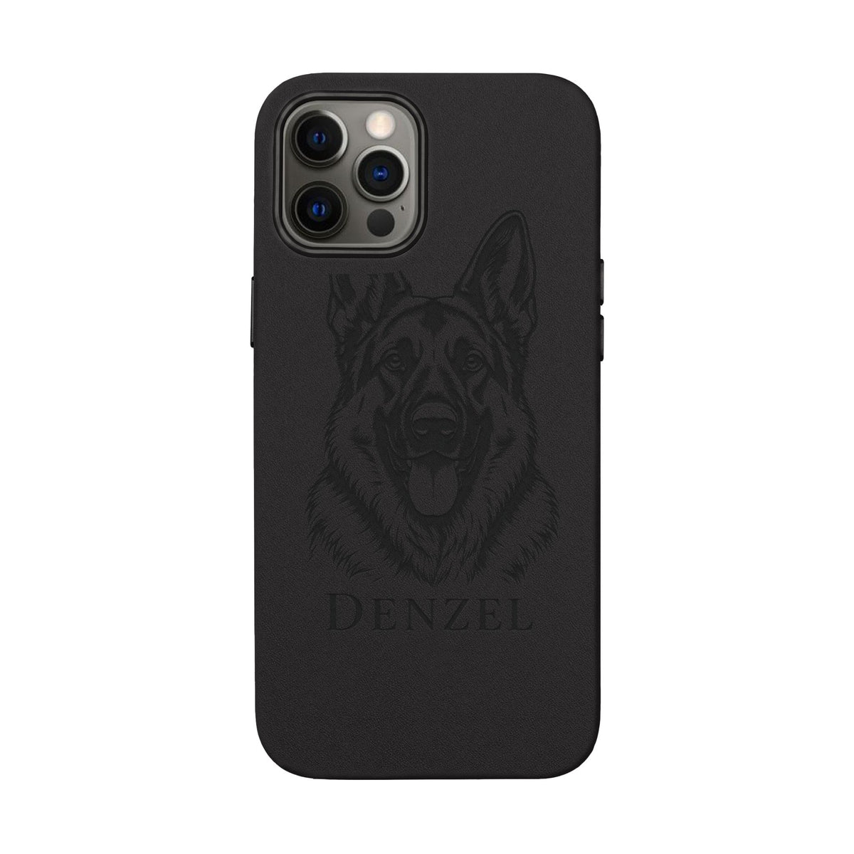 Funda de Celular de Cuero Grabada — Retrato de tu Mascota