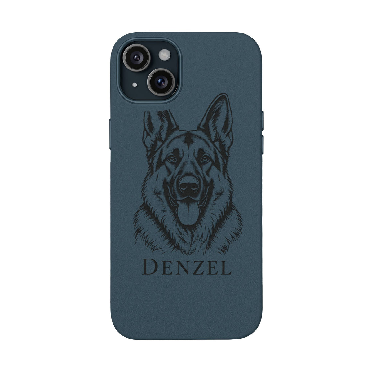 Funda de Celular de Cuero Grabada — Retrato de tu Mascota