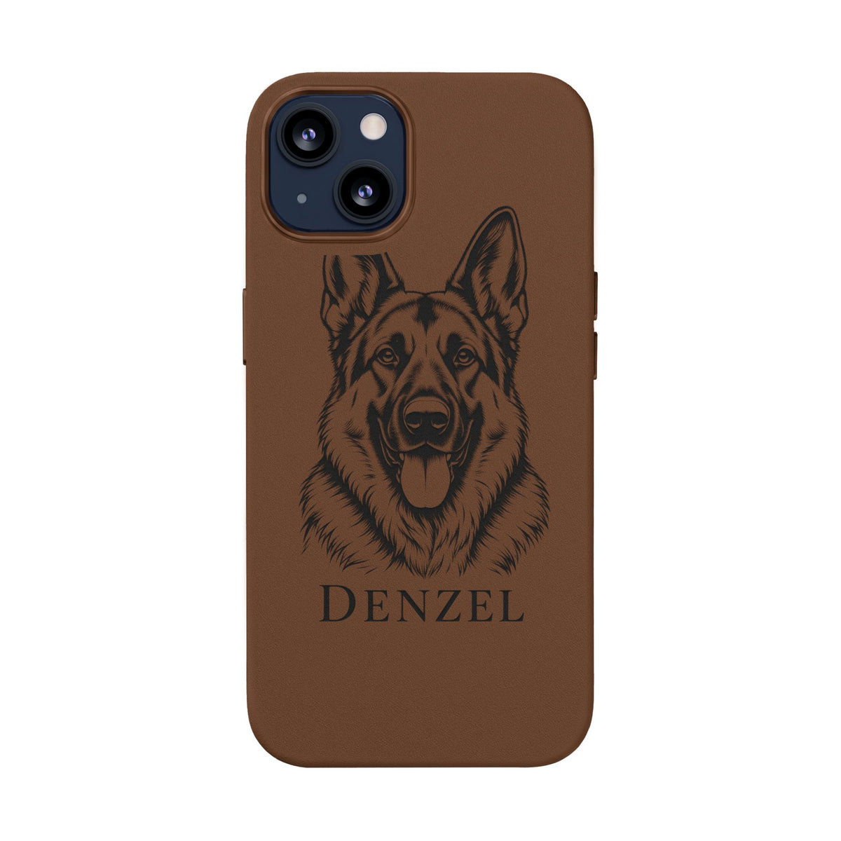 Funda de Celular de Cuero Grabada — Retrato de tu Mascota