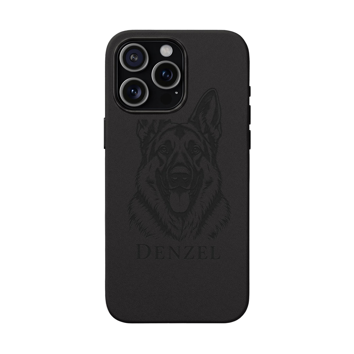 Funda de Celular de Cuero Grabada — Retrato de tu Mascota