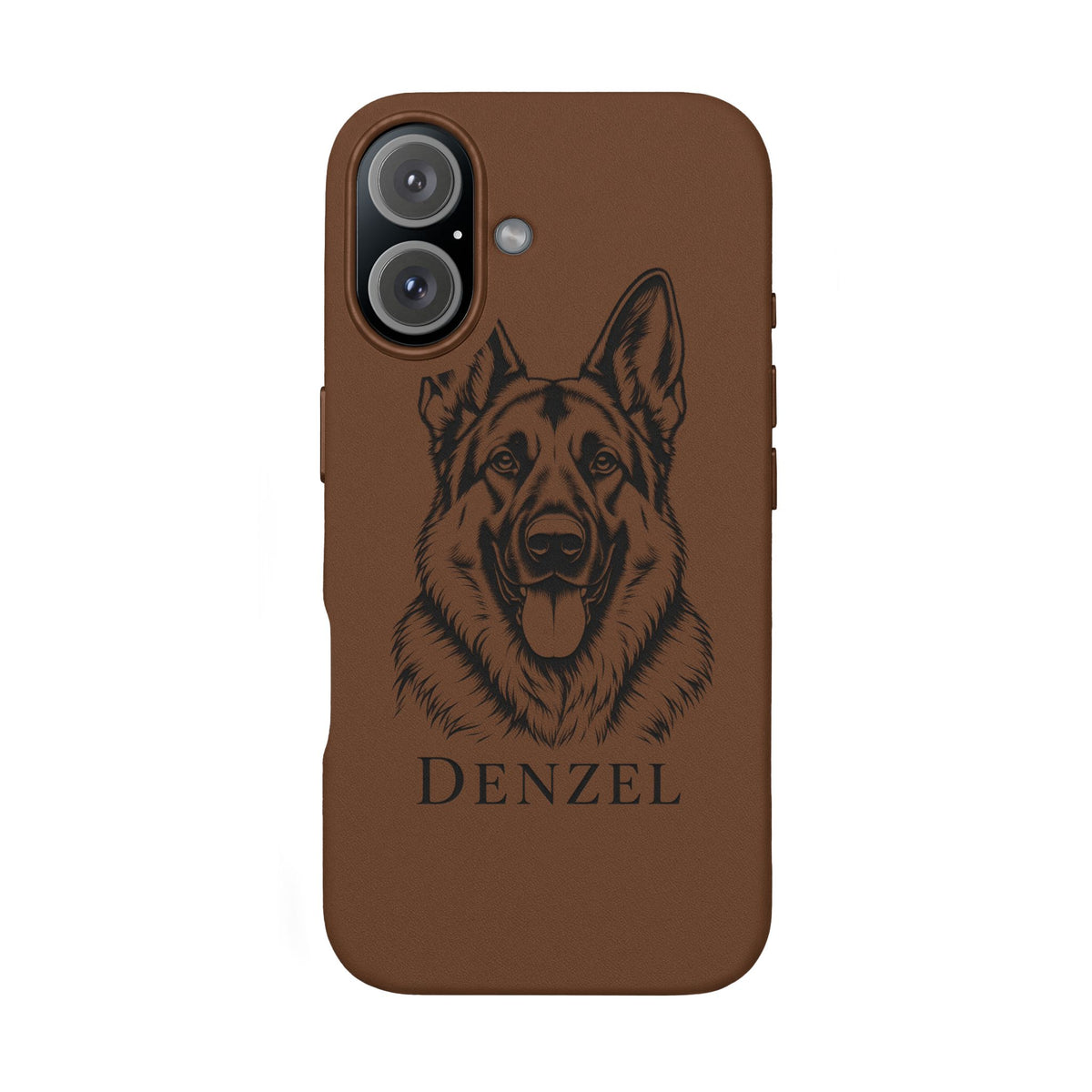 Funda de Celular de Cuero Grabada — Retrato de tu Mascota