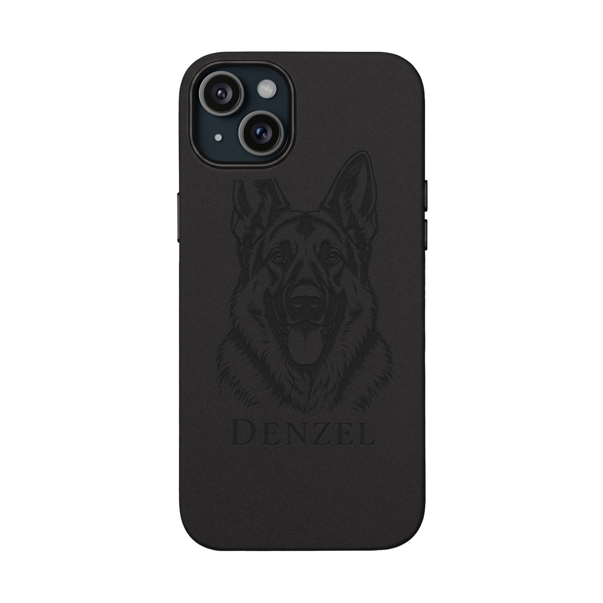 Funda de Celular de Cuero Grabada — Retrato de tu Mascota