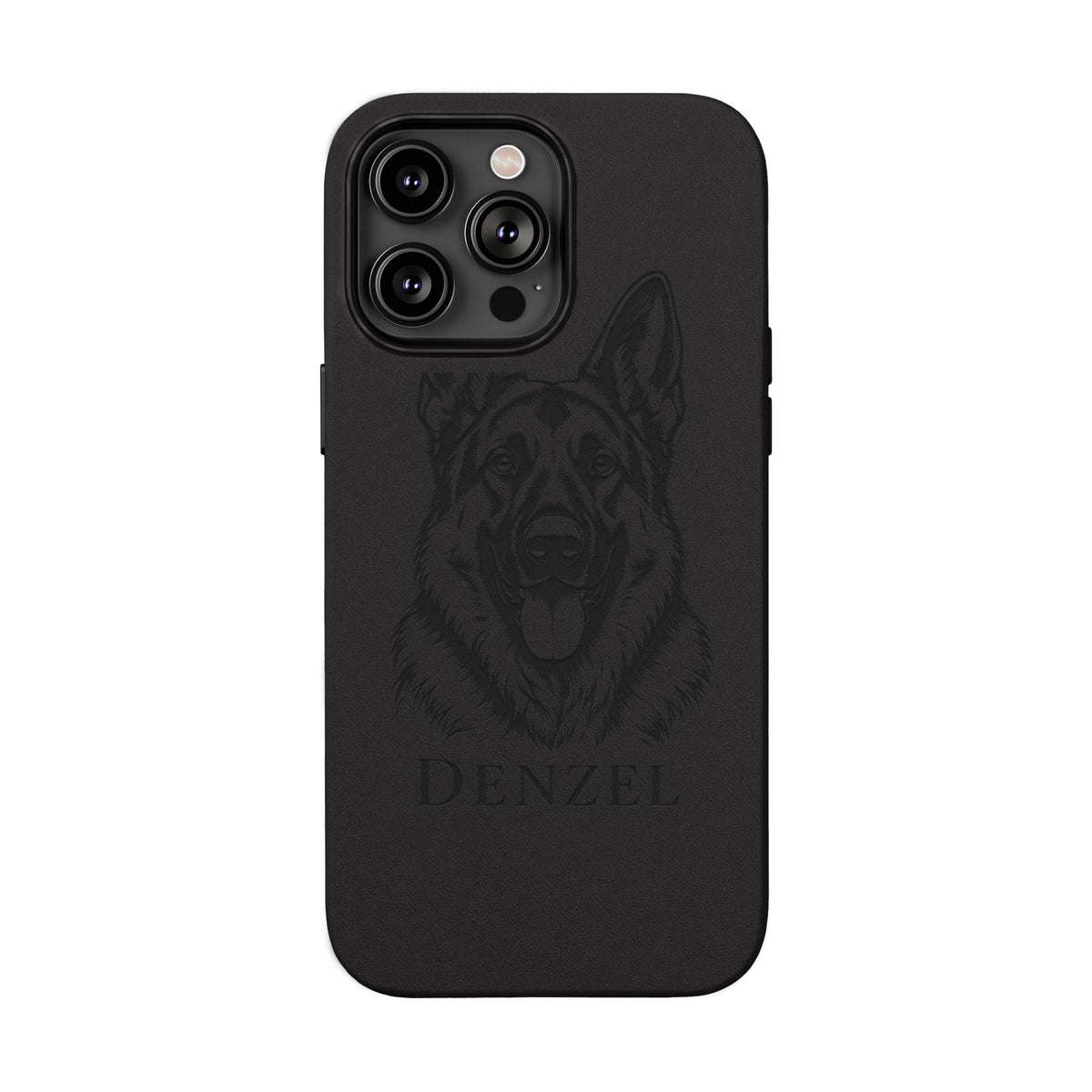 Funda de Celular de Cuero Grabada — Retrato de tu Mascota