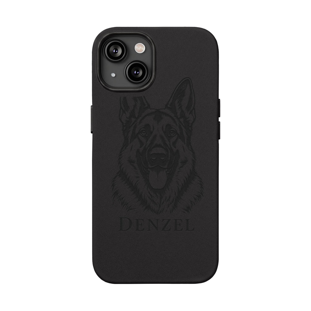 Funda de Celular de Cuero Grabada — Retrato de tu Mascota