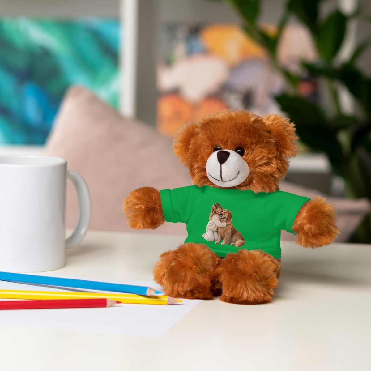 Peluche con Camiseta Personalizada — Foto de tu Mascota