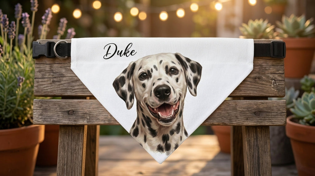 Pañuelo personalizado para mascota en patio