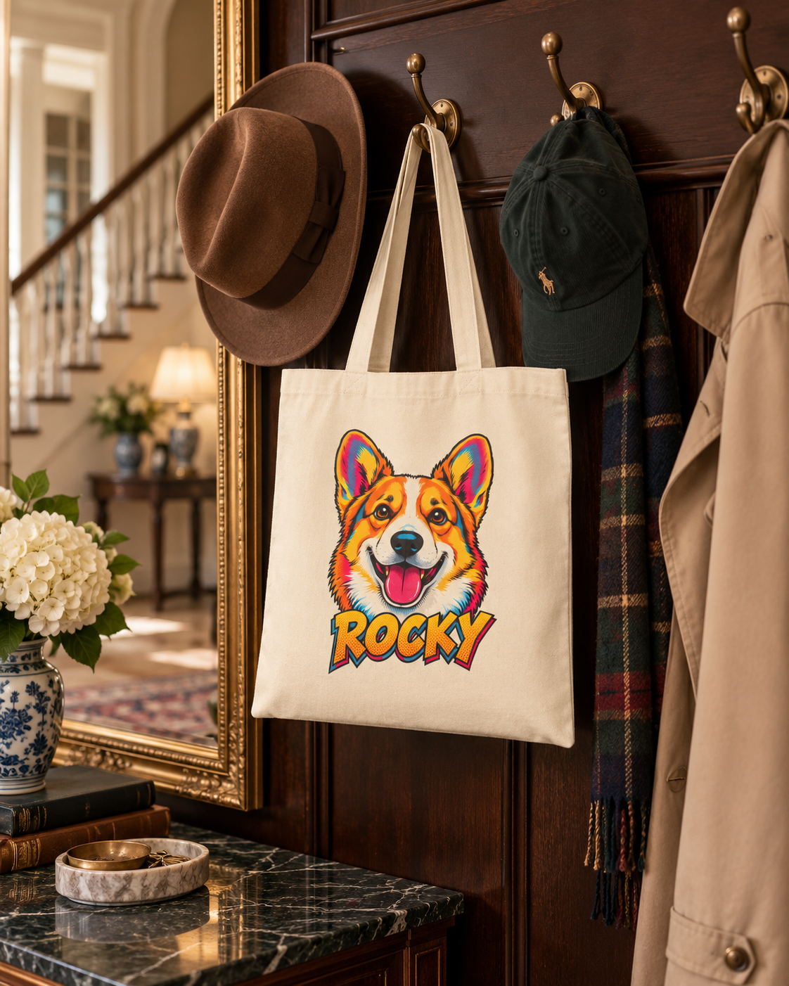 Bolsa Tote Personalizada con el Retrato de tu Mascota — Foto Real o Diseño Ilustrado