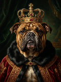 Lienzo con retrato de mascota estilo rey