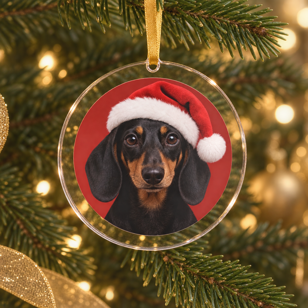 Adorno Navideño de Acrílico con Foto de tu Mascota