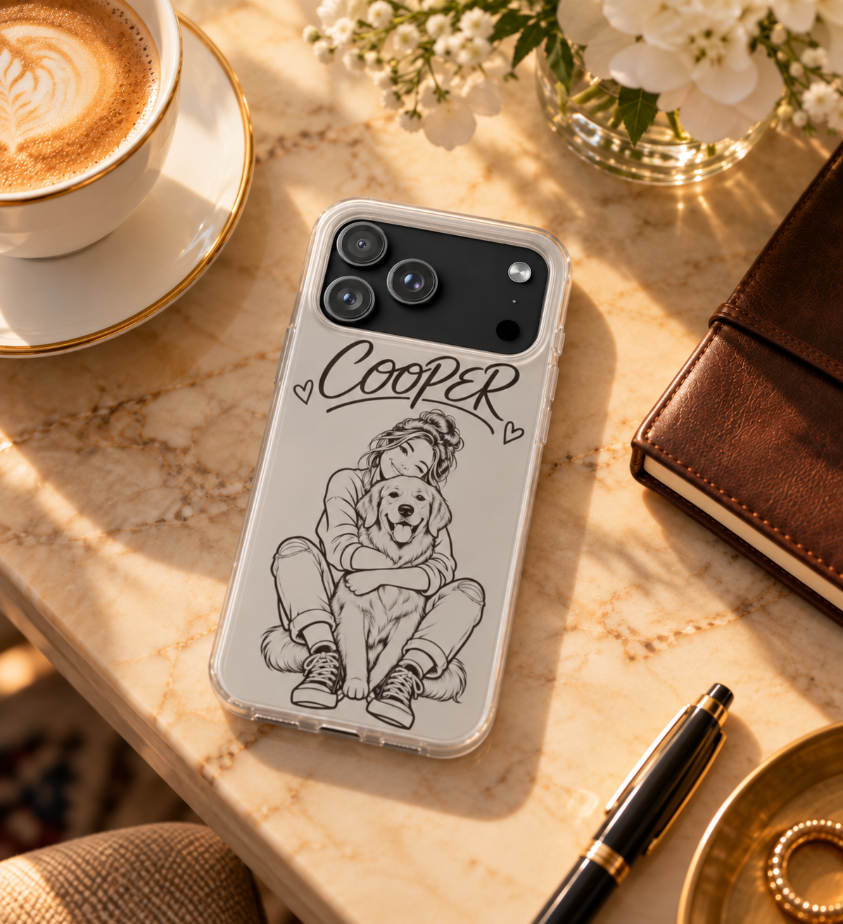 Funda de Celular Transparente Personalizada con tu Mascota — Foto Real o Diseño Ilustrado