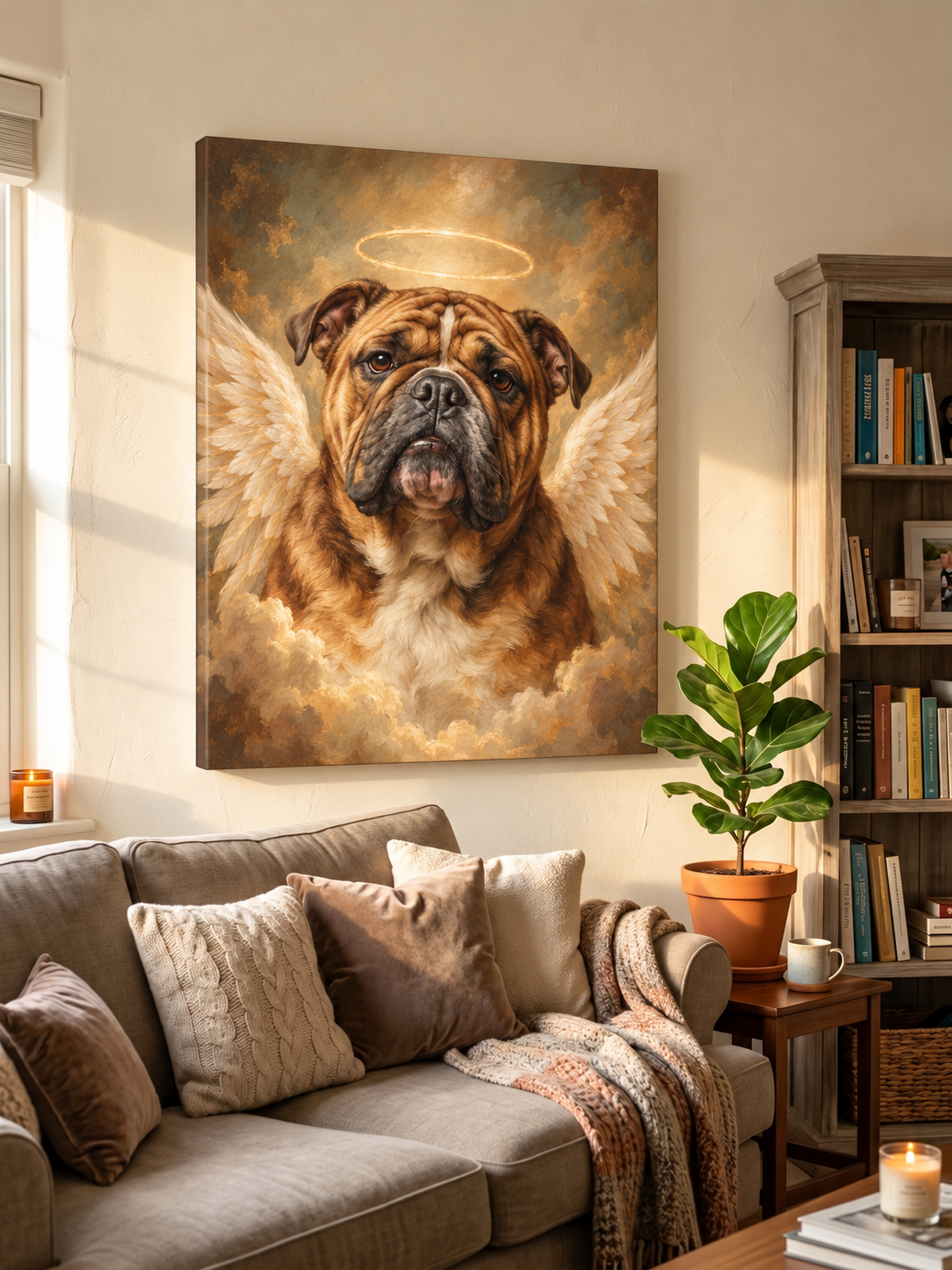 Lienzo con retrato memorial de tu mascota