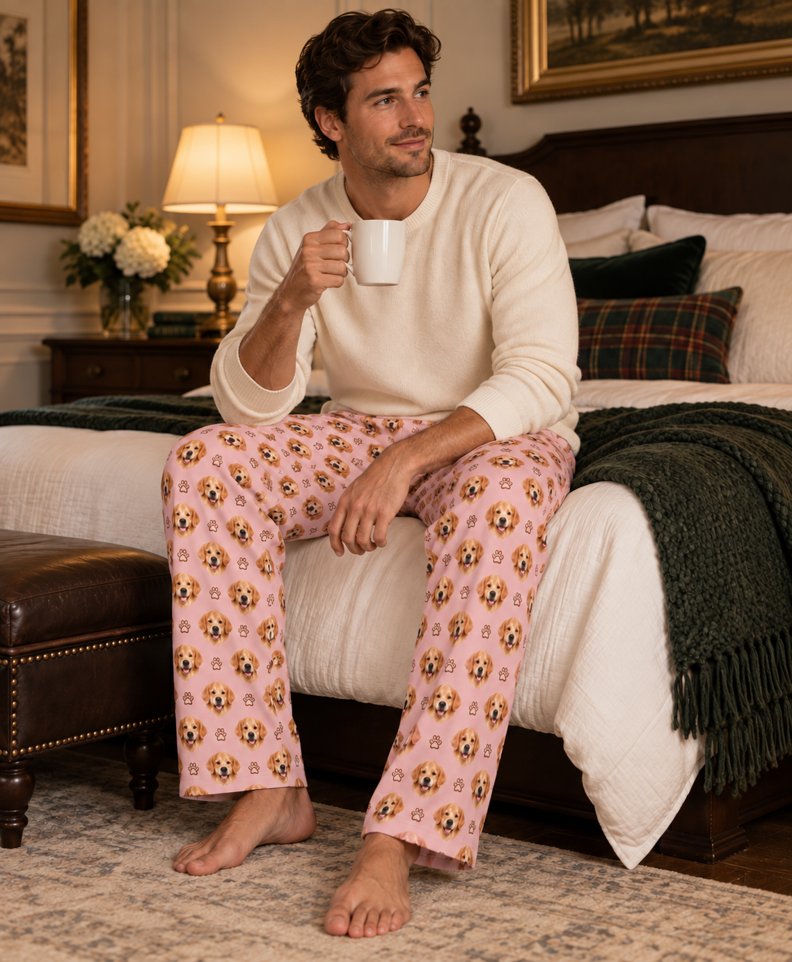 Pantalón de Pijama para Hombre con la Cara de tu Mascota