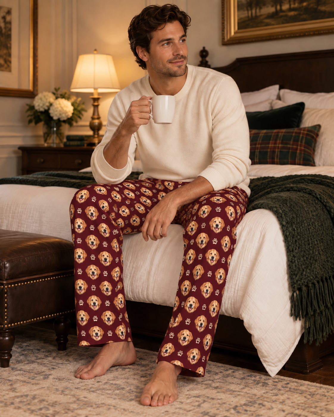 Pantalón de Pijama para Hombre con la Cara de tu Mascota