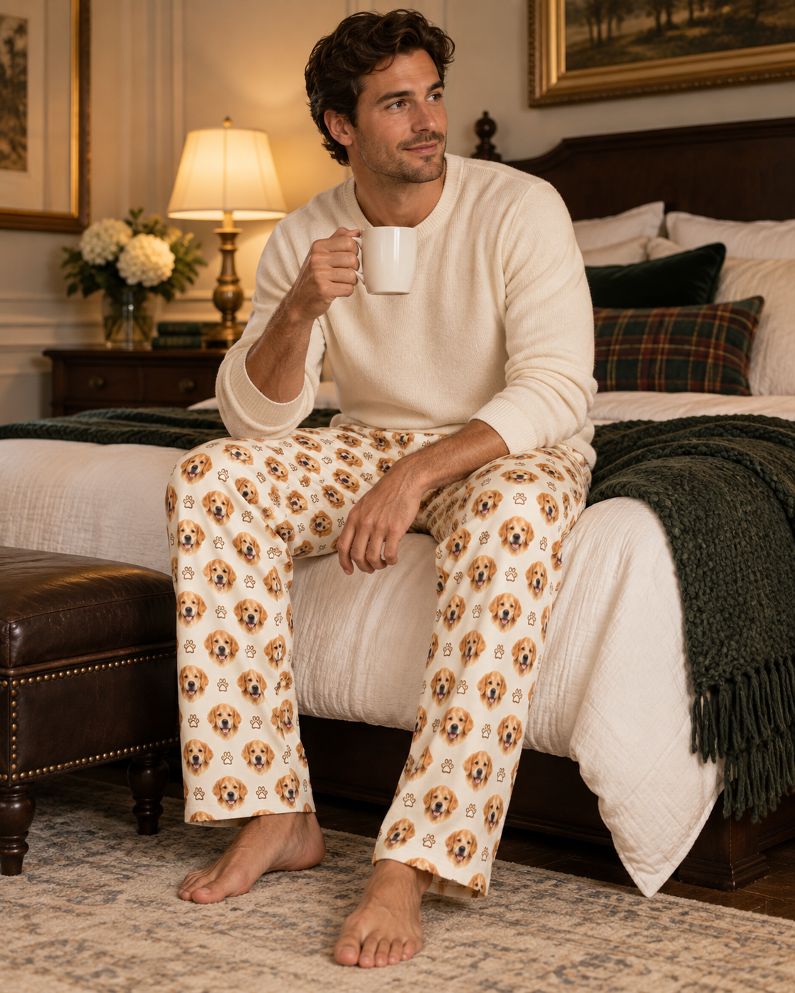 Pantalón de Pijama para Hombre con la Cara de tu Mascota