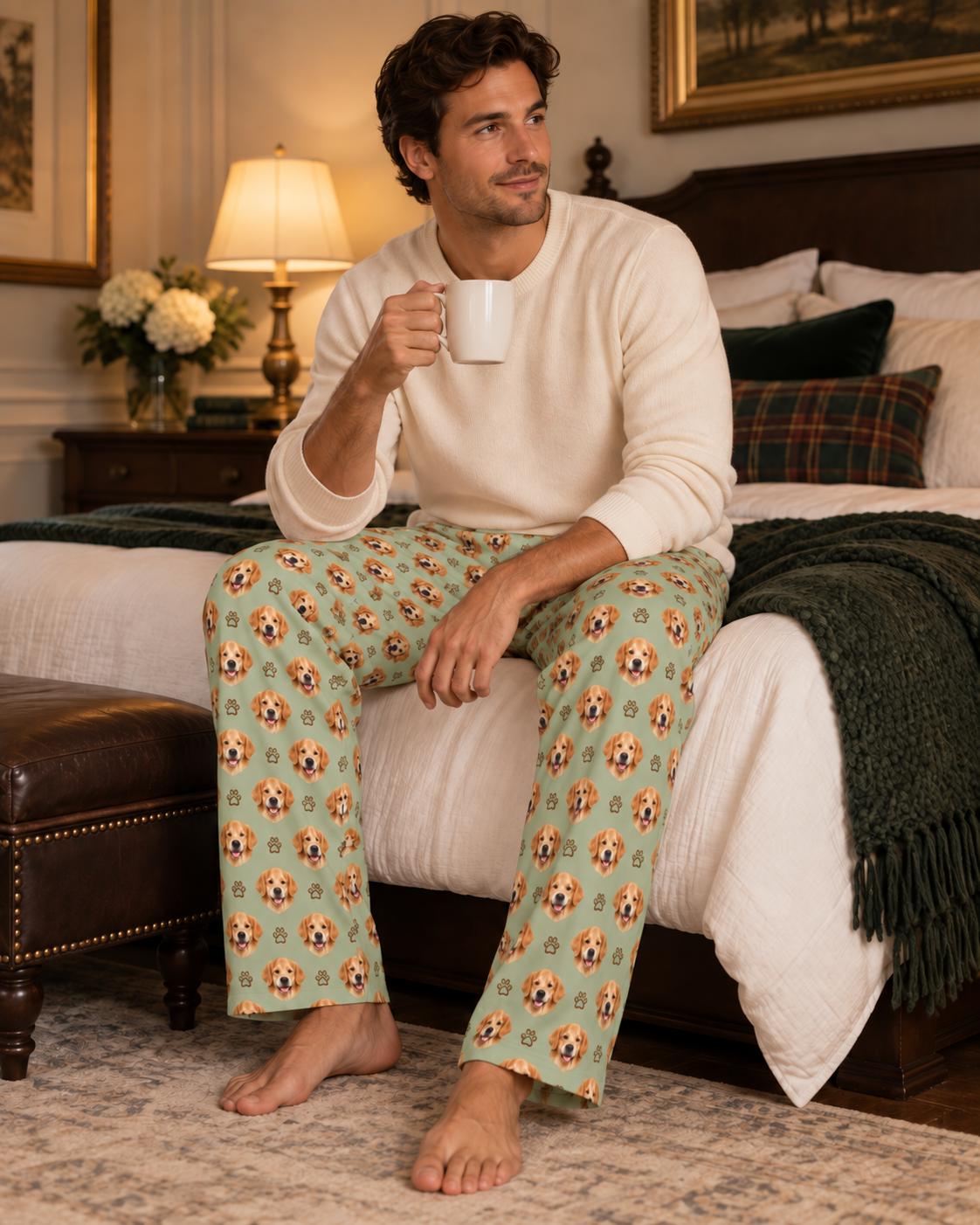 Pantalón de Pijama para Hombre con la Cara de tu Mascota