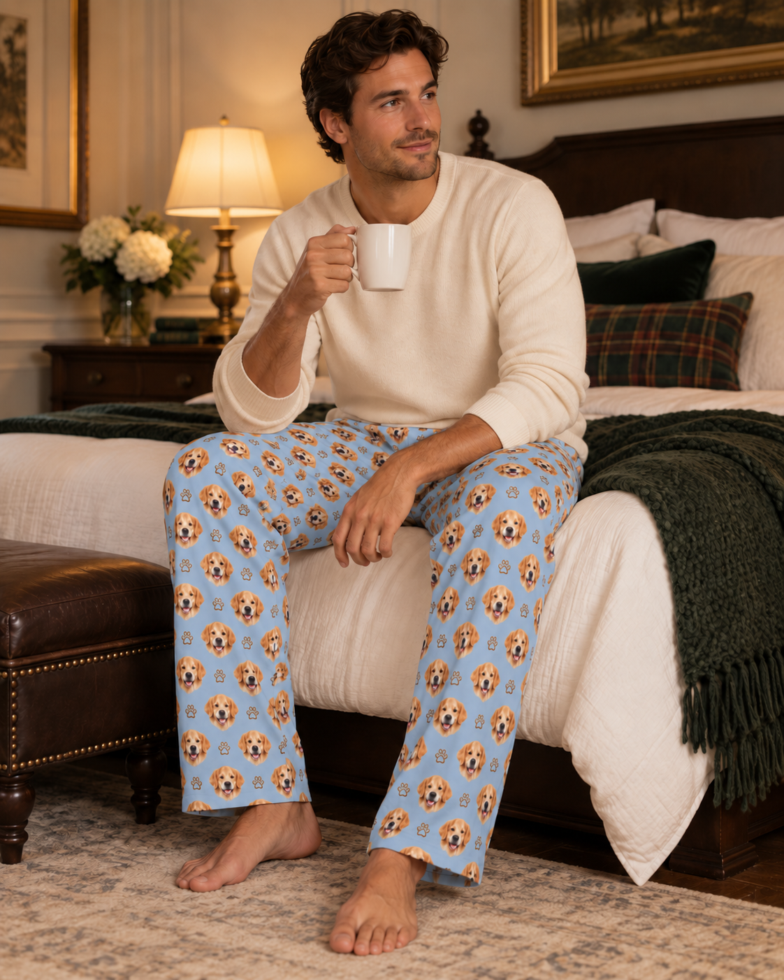 Pantalón de Pijama para Hombre con la Cara de tu Mascota