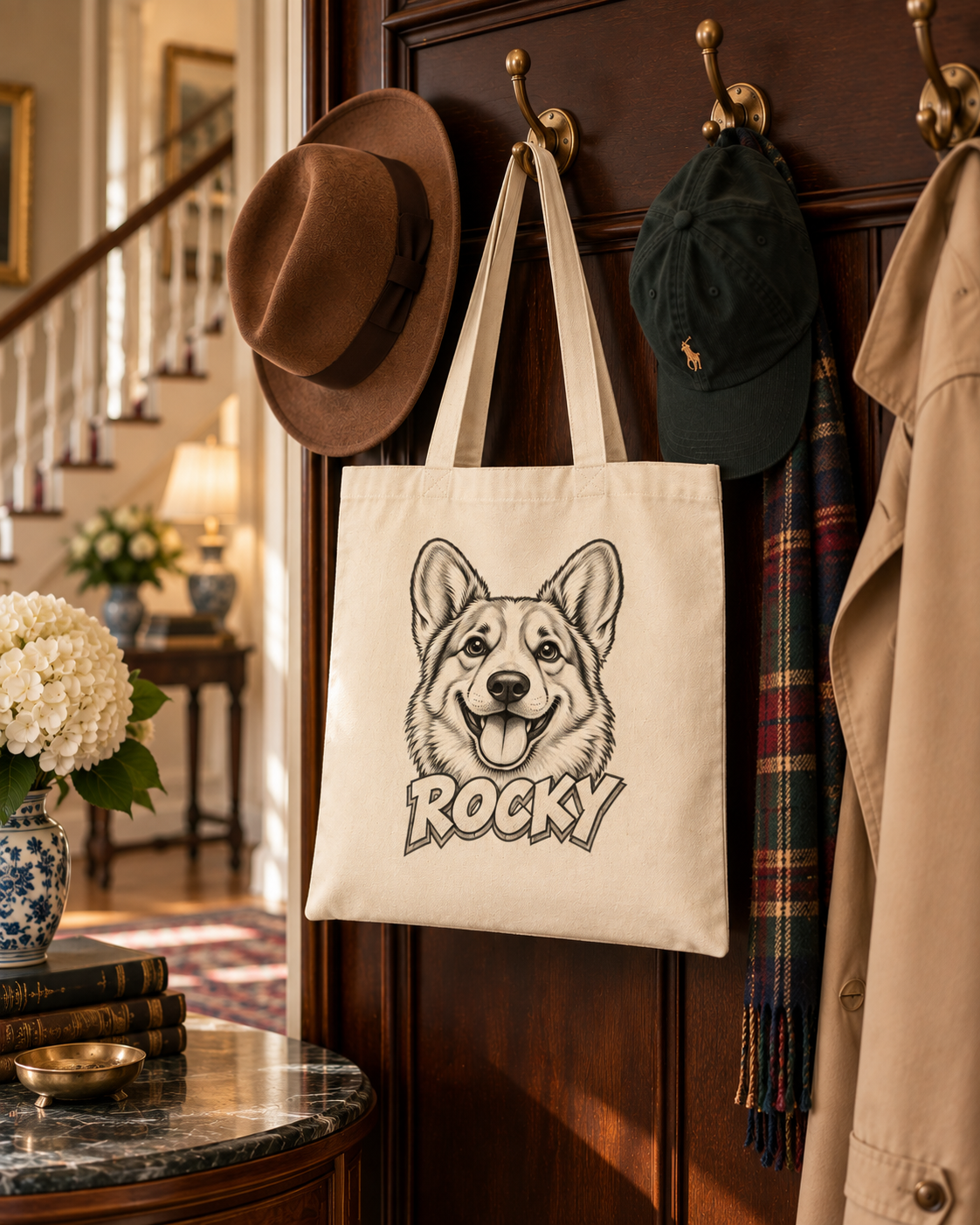 Bolsa Tote Personalizada con el Retrato de tu Mascota — Foto Real o Diseño Ilustrado