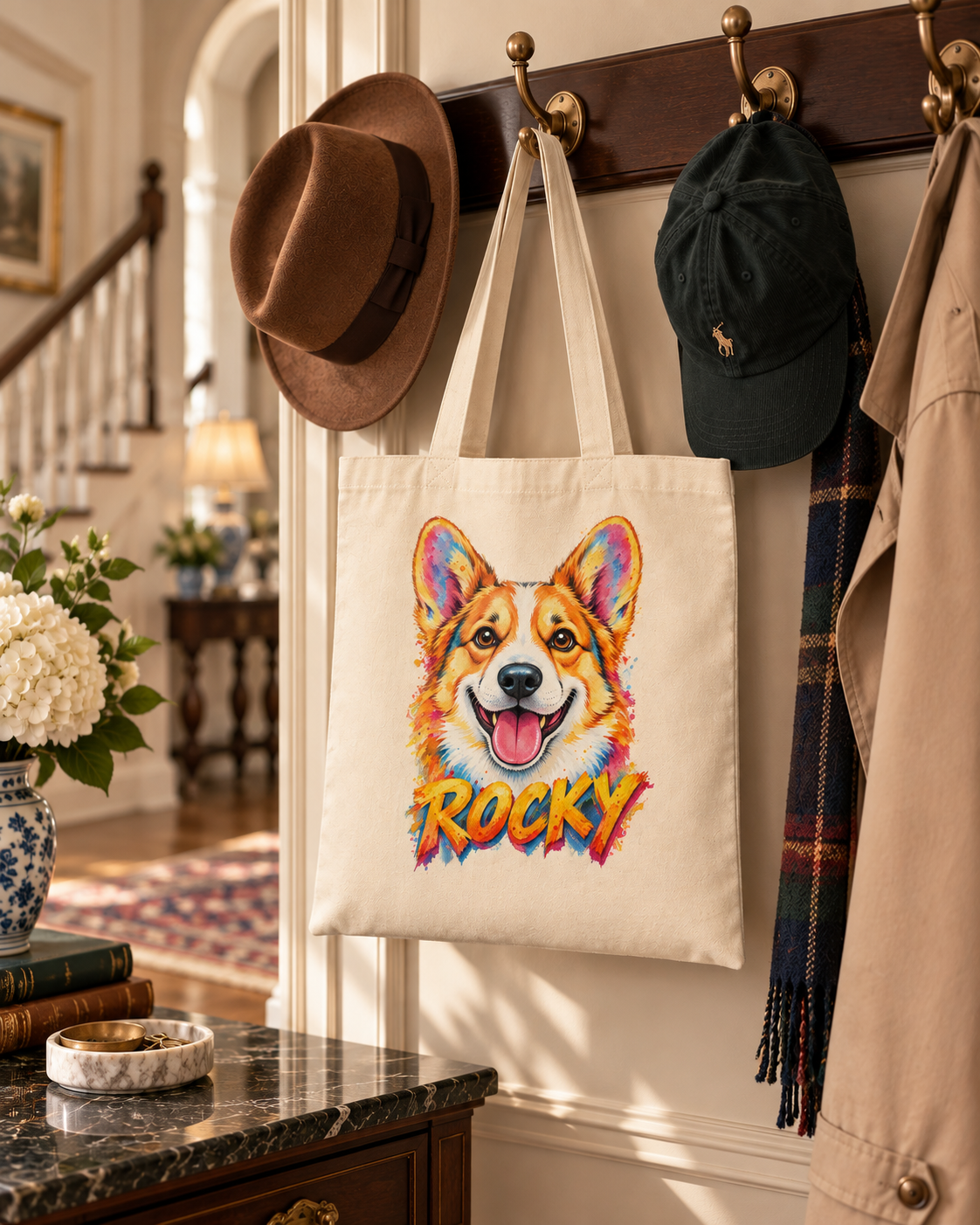 Bolsa Tote Personalizada con el Retrato de tu Mascota — Foto Real o Diseño Ilustrado