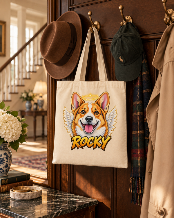 Bolsa Tote Personalizada con el Retrato de tu Mascota — Foto Real o Diseño Ilustrado