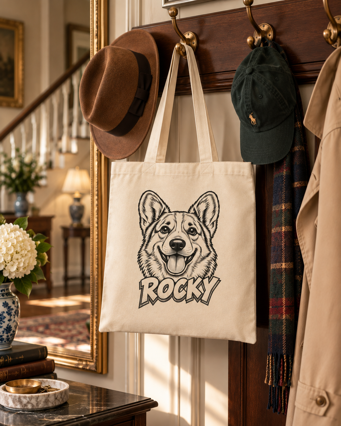 Bolsa Tote Personalizada con el Retrato de tu Mascota — Foto Real o Diseño Ilustrado