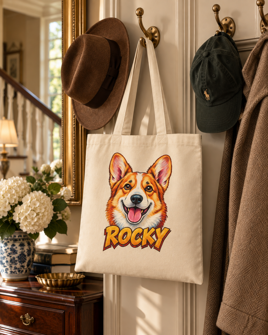 Bolsa Tote Personalizada con el Retrato de tu Mascota — Foto Real o Diseño Ilustrado